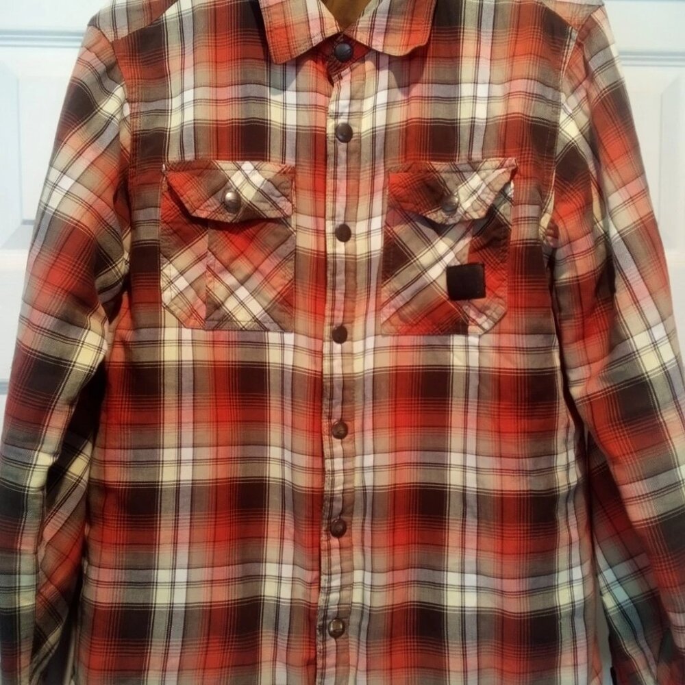 Oakley Reversible Insulated Snap Button Plaid Shirt/Light Jacket - Small